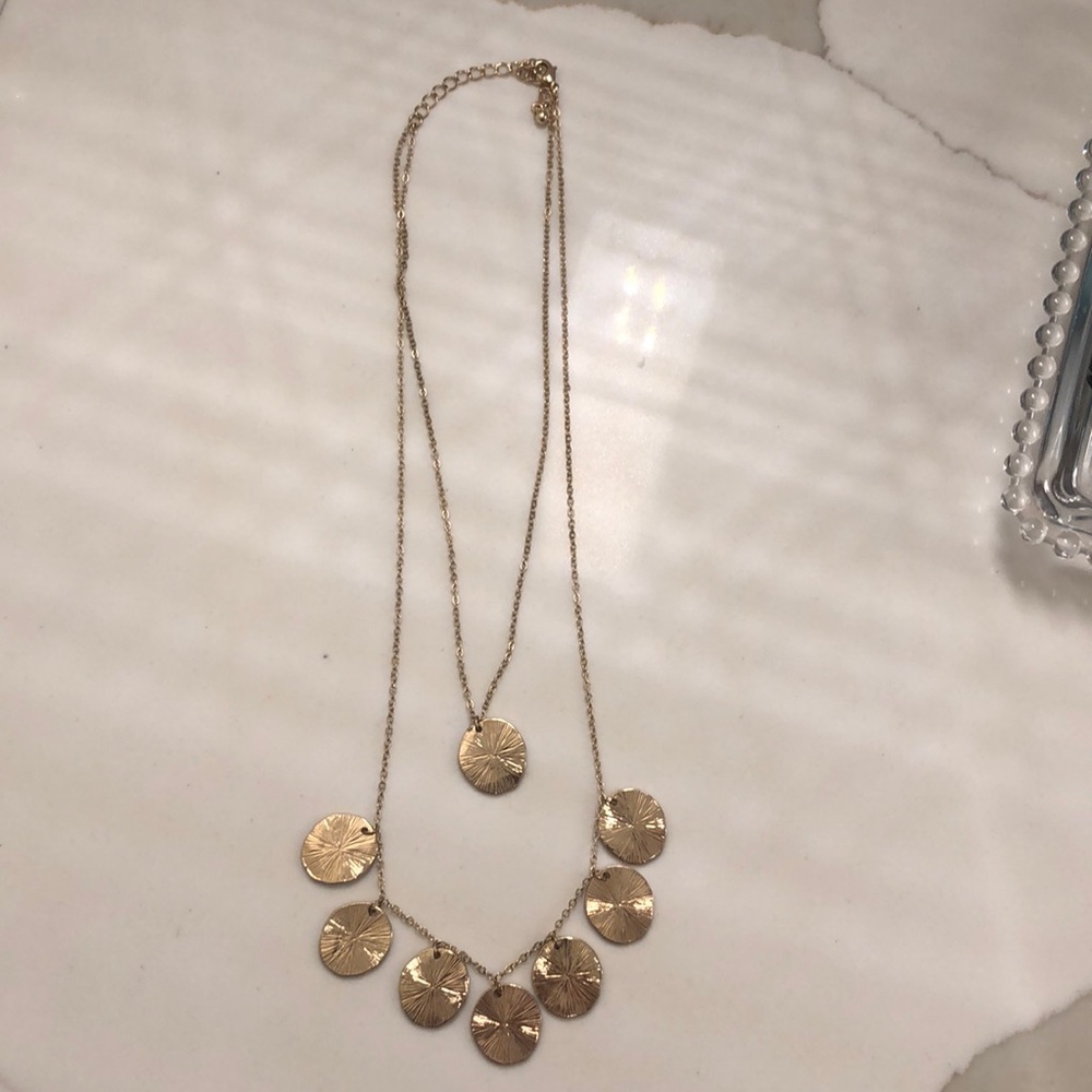 Double sided - double chain gold necklace
